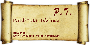 Palásti Tünde névjegykártya