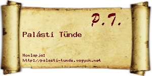 Palásti Tünde névjegykártya